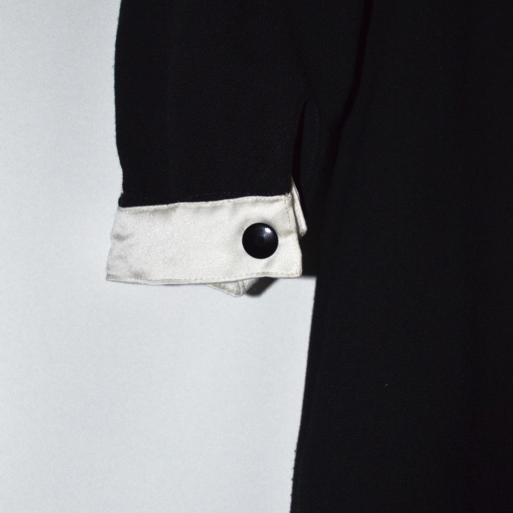 Vintage 1980s Black and White Midi Dress - Picture 6 of 7